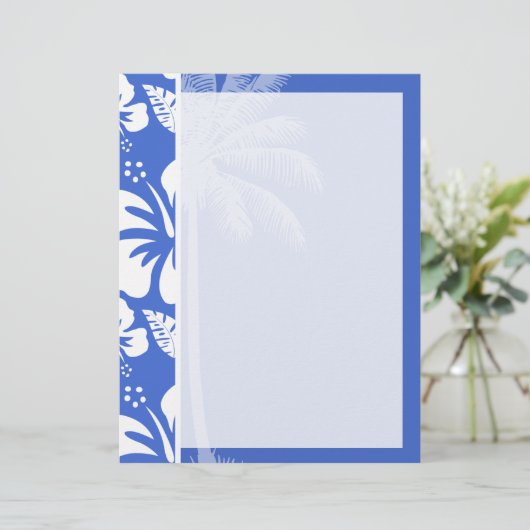 Han Blue Hawaiian Tropical Hibiscus; Palm (Standing Front)