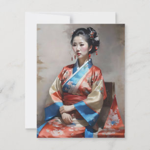 Han Chinese Woman Portrait D  Holiday Card