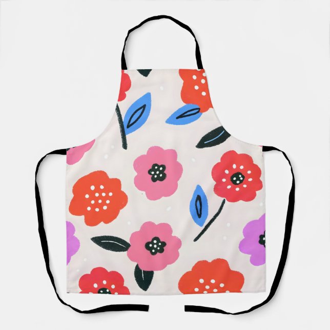 Han drawing flowers pattern apron (Front)