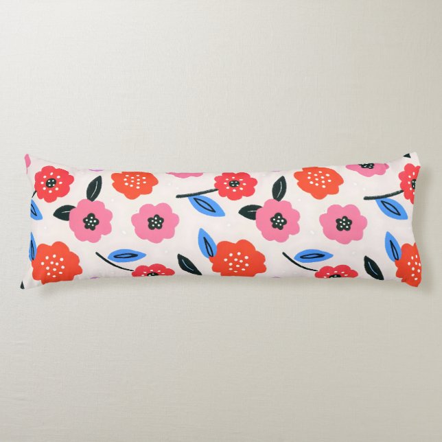 Han drawing flowers pattern body pillow (Front)