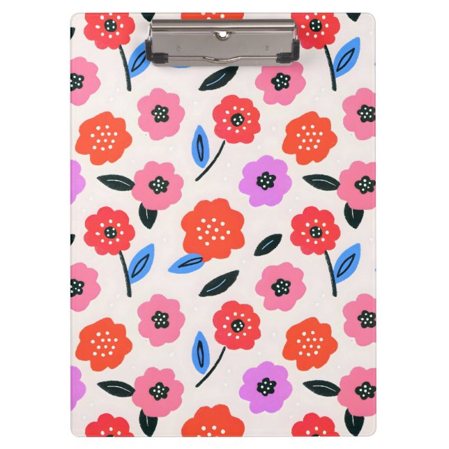 Han drawing flowers pattern clipboard (Front)