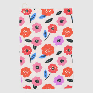 Han drawing flowers pattern golf towel
