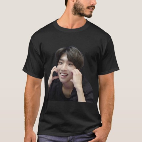 Han Jisung Cute Heart Cheeks Stickerpng T_Shirt