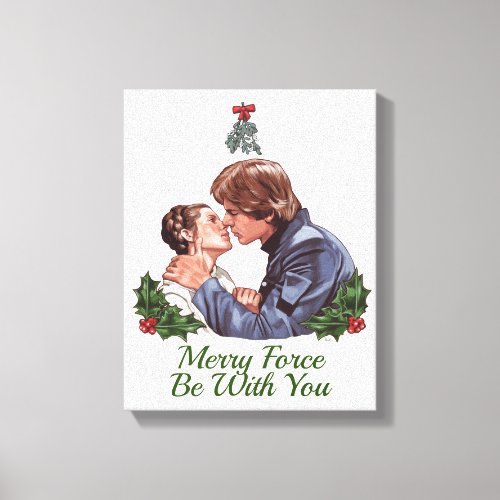 Han Kissing Leia Under The Mistletoe Canvas Print