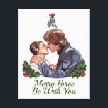 Han Kissing Leia Under The Mistletoe Canvas Print<br><div class="desc">Star Wars Holiday | Check out Han Solo kissing Leia under the mistletoe in this beautiful holiday illustration! | Join Leia Organa on her journey from princess to general with officially licensed Star Wars merchandise. Rescued at birth by Senator Organa and subsequently adopted into his family, the royal family of...</div>