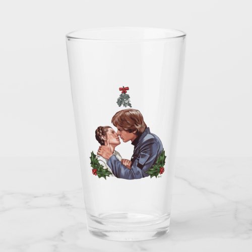 Han Kissing Leia Under The Mistletoe Glass
