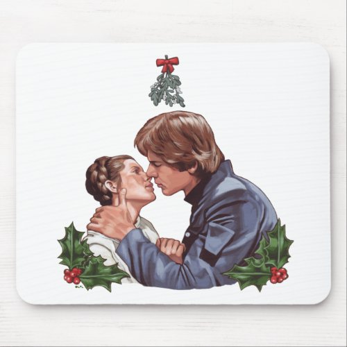 Han Kissing Leia Under The Mistletoe Mouse Pad