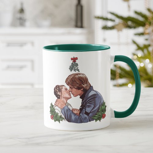Han Kissing Leia Under The Mistletoe Mug