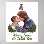 Han Kissing Leia Under The Mistletoe Poster<br><div class="desc">Star Wars Holiday | Check out Han Solo kissing Leia under the mistletoe in this beautiful holiday illustration! | Join Leia Organa on her journey from princess to general with officially licensed Star Wars merchandise. Rescued at birth by Senator Organa and subsequently adopted into his family, the royal family of...</div>