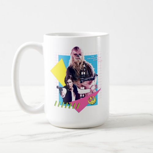 Han Solo  Chewbacca Neon Vaporwave Graphic Coffee Mug