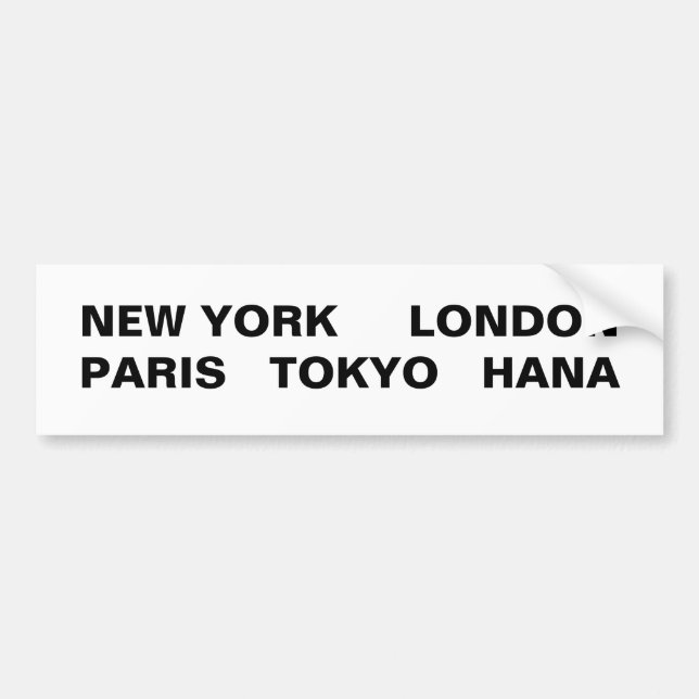 HANA BUMPER STICKER (Front)