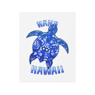 Hana Hawaii Vacation Tribal Turtle Metal Print