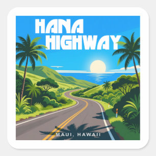 Hana Highway Maui Hawaii Landscape Square Sticker