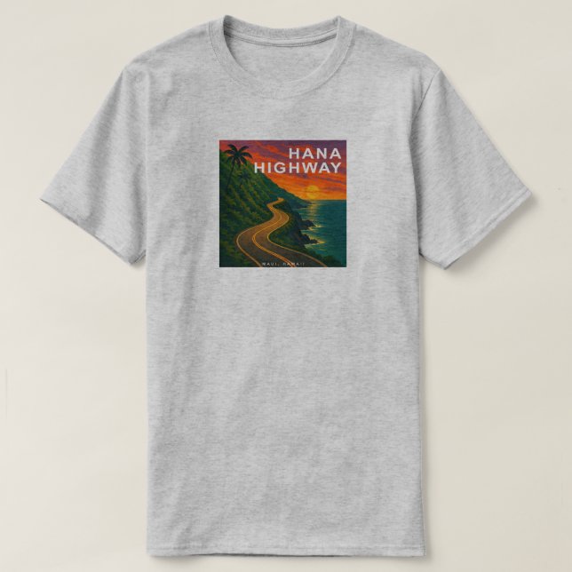 Hana Highway Maui Hawaii Sunset T-Shirt (Design Front)