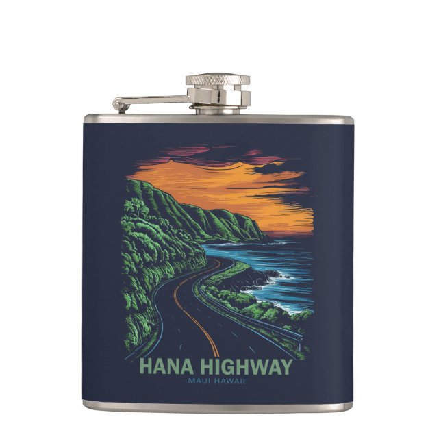 Hana Highway Maui Hawaii Vista Flask (Front)