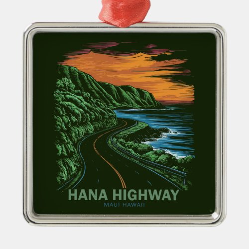 Hana Highway Maui Hawaii Vista Metal Ornament