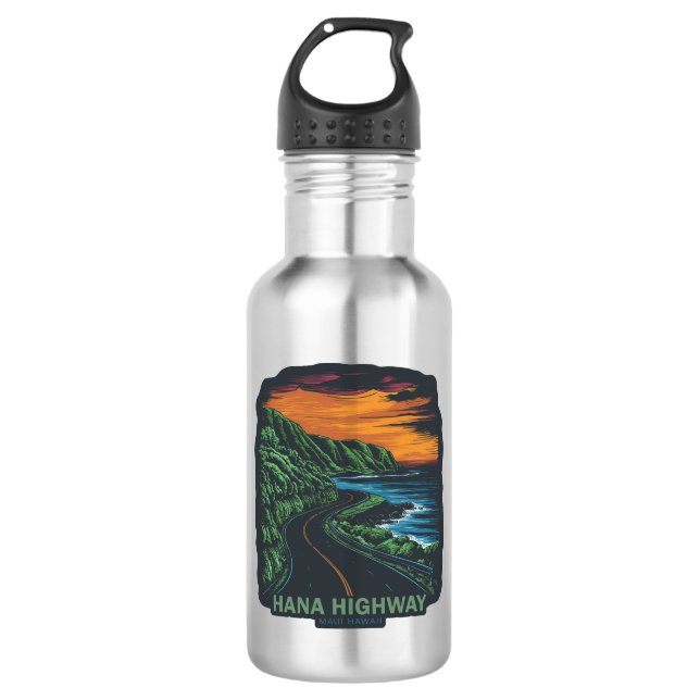 Hana Highway Maui Hawaii Vista Stainless Steel Water Bottle (Front)