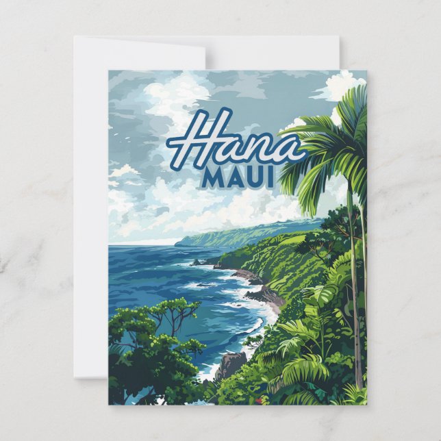 Hana Maui Hawaii Road to Hana Beach Coast Card (Front)
