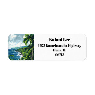 Hana Maui Hawaii Road to Hana Return Address Label