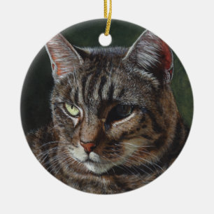 Hana Tabby cat painting art Ceramic Ornament