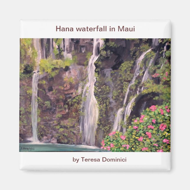 Hana waterfalls in Maui, Hawaii Magnet (Front)