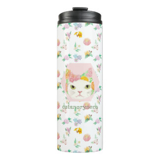 Hanabune (flower cat/gate de flow) thermal tumbler