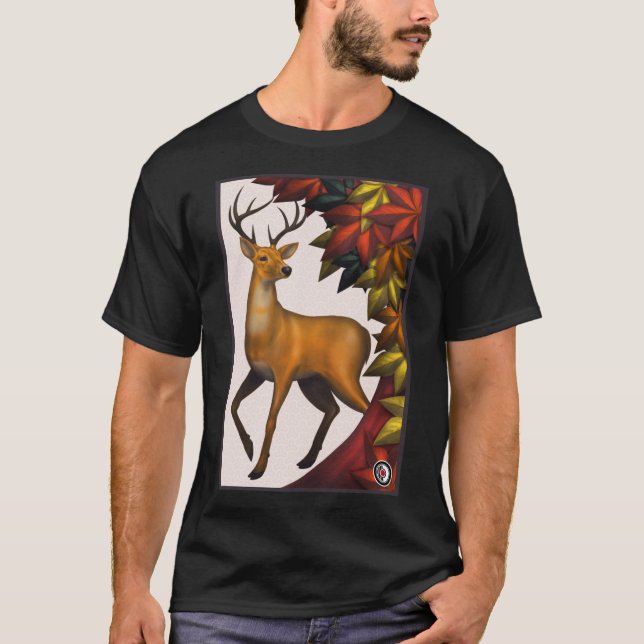 Hanafuda Deer Maple Classic T-Shirt (Front)