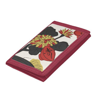 Hanafuda "Kiku-ni-sakazuki" Trifold Wallet