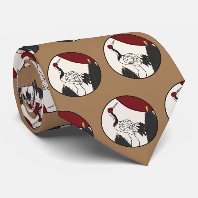Hanafuda "Matsu-ni-tsuru" Neck Tie (Rolled)