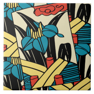 Hanafuda-May Ceramic Tile