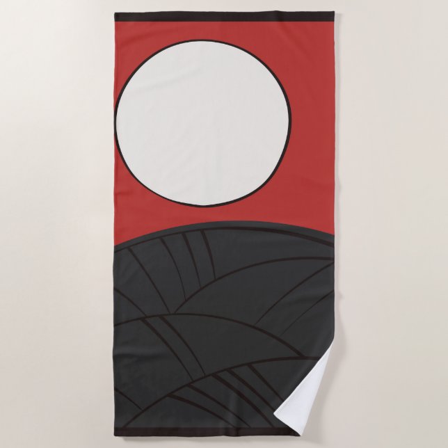 Hanafuda "Susuki-ni-tsuki" Beach Towel (Front)
