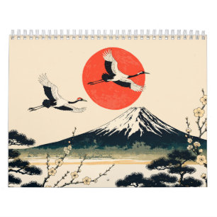 Hanafuda Twelve Months of Japan Woodblock Art Calendar