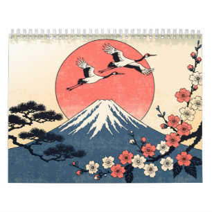 Hanafuda Twelve Months of Japan Woodblock Art Calendar