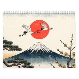 Hanafuda Twelve Months of Japan Woodblock Art  Calendar