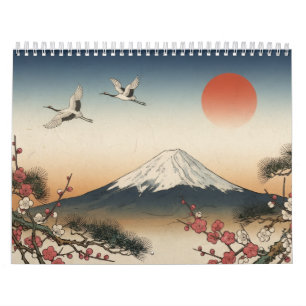 Hanahuda Twelve Months of japan woodblook Art  Calendar