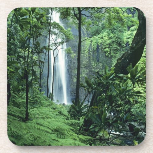 Hanakapiai Falls along the Na Pali Coast Kauai Beverage Coaster