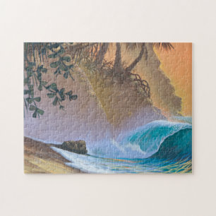 Hanalei Bay Beach Surf Jigsaw Puzzle