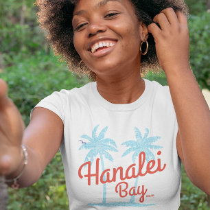 Hanalei Bay Island of Kauai, Hawaii Souvenir Surf T-Shirt