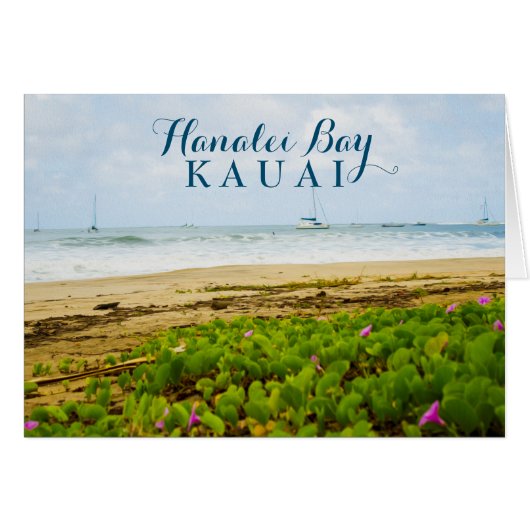 Hanalei Bay Kauai Hawaii Beach & Boats (Front Horizontal)
