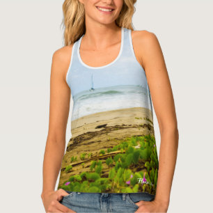 Hanalei Bay Kauai Hawaii Beach & Boats Tank Top