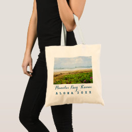 Hanalei Bay Kauai Hawaii Boats + Trip / Year Tote Bag