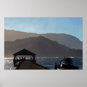 Hanalei Bay Pier, Kauai, Hawaii Poster