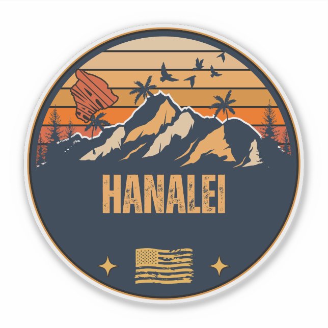 Hanalei, Hawaii Sticker (Front)