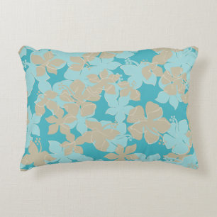 Hanalei Hawaiian Hibiscus Camo Floral Accent Pillow