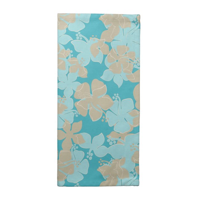 Hanalei Hawaiian Hibiscus Camo Floral Cloth Napkin (Half Fold)
