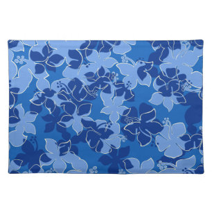 Hanalei Hawaiian Hibiscus Camo Floral Cloth Placemat