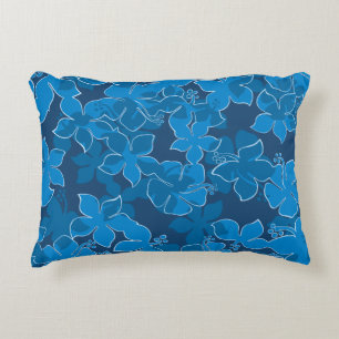 Hanalei Hawaiian Hibiscus Camo Floral Decorative Pillow
