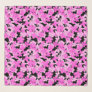 Hanalei Hawaiian Hibiscus Camo Floral Pink Scarf