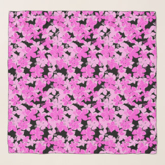 Hanalei Hawaiian Hibiscus Camo Floral Pink Scarf