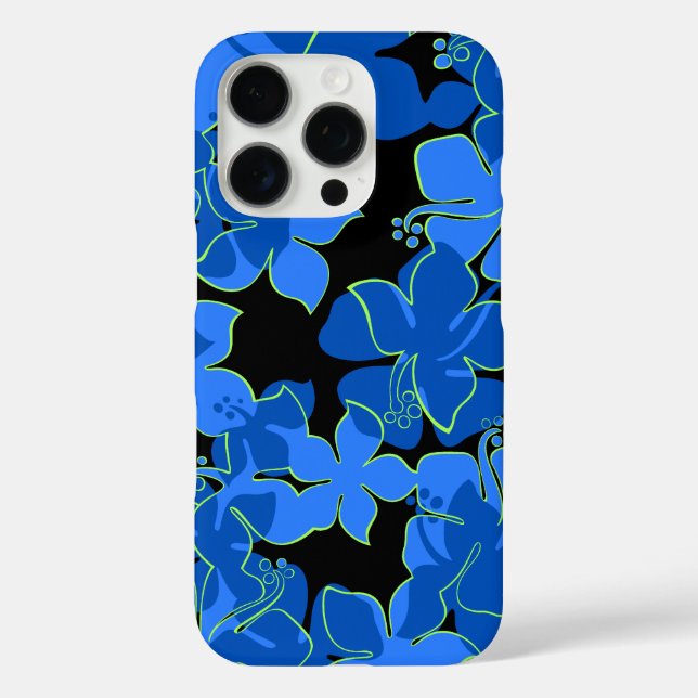 Hanalei Hawaiian Hibiscus Floral Blue Case-Mate iPhone Case (Back)